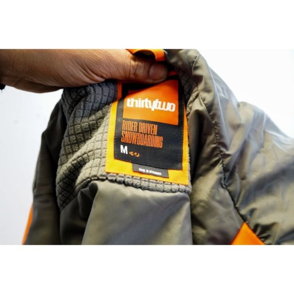 ThirtyTwo Boys Orange Grasser Waterproof Insulated Snowboarding Jacket Size M - Picture 6 of 7